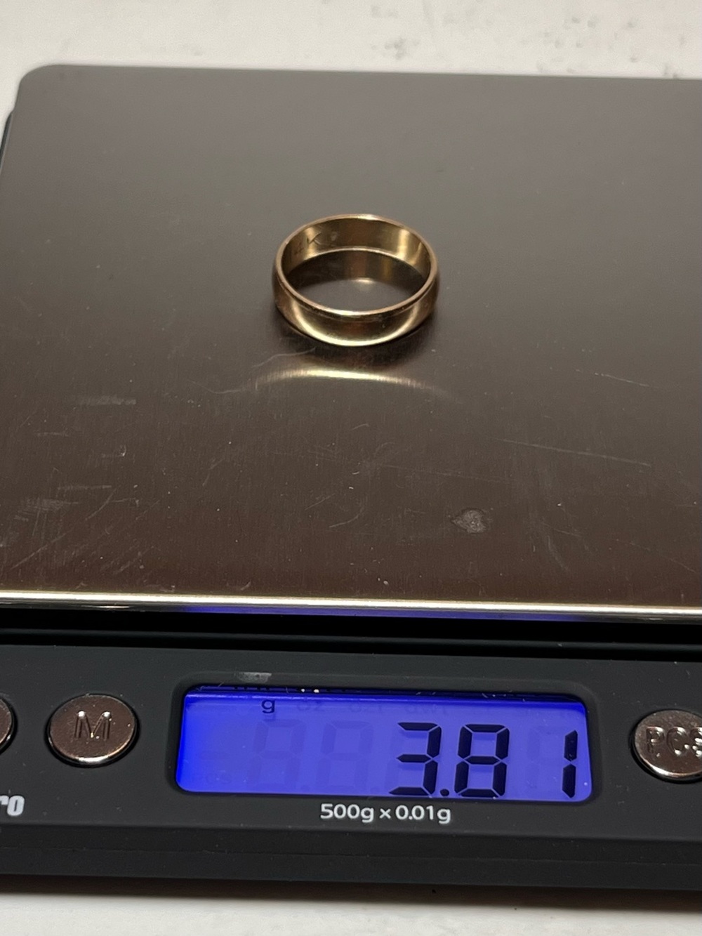 14K Yellow Gold Classic Wedding Band Unisex 4.85mm Size 7.5 - Picture 7 of 8